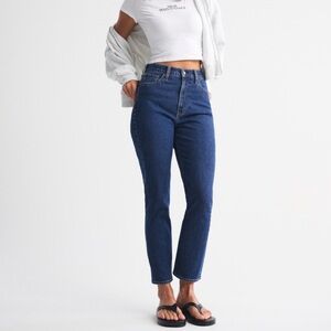 Abercrombie Curve Love Ultra High Rise Ankle Straight Jean